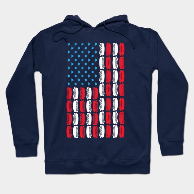 Patriotic Hot Dog American Flag Independence Day 4th July Hoodie by ghsp